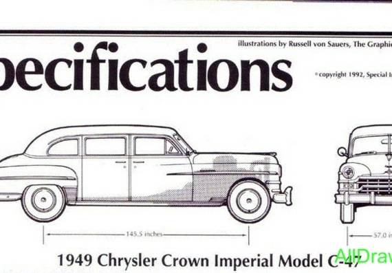 Chrysler Crown Imperial model c-47 (1949) (Chrysler Sraun Imperial model c-47 (1949)) - drawings (drawings) of the car